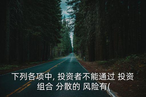 下列各項中, 投資者不能通過 投資 組合 分散的 風(fēng)險有(