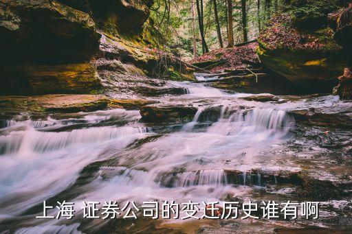  上海 證券公司的變遷歷史誰(shuí)有啊