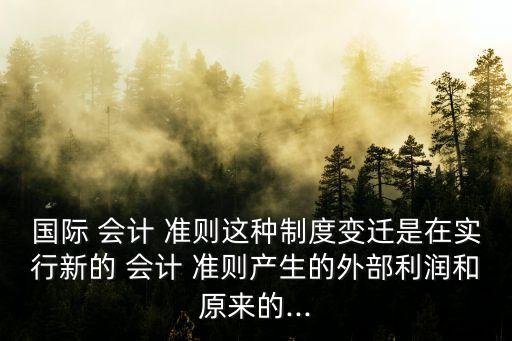 國際 會計 準(zhǔn)則這種制度變遷是在實行新的 會計 準(zhǔn)則產(chǎn)生的外部利潤和原來的...
