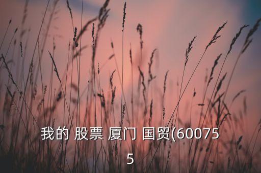 我的 股票 廈門 國(guó)貿(mào)(600755