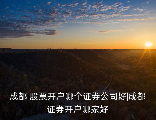成都 股票開戶哪個(gè)證券公司好|成都證券開戶哪家好