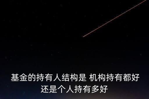  基金的持有人結構是 機構持有都好還是個人持有多好