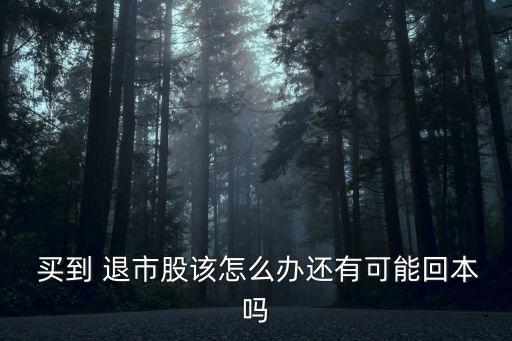  買(mǎi)到 退市股該怎么辦還有可能回本嗎