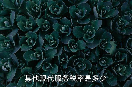 其他現(xiàn)代服務稅率是多少