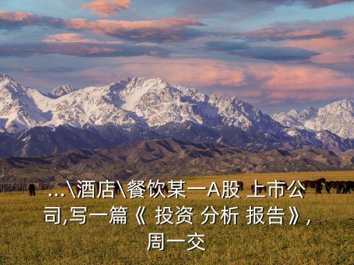 ...\酒店\餐飲某一A股 上市公司,寫一篇《 投資 分析 報(bào)告》,周一交