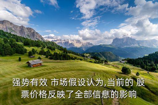 強(qiáng)勢有效 市場假設(shè)認(rèn)為,當(dāng)前的 股票價(jià)格反映了全部信息的影響