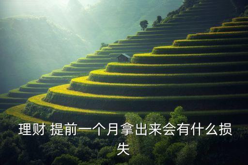  理財(cái) 提前一個(gè)月拿出來(lái)會(huì)有什么損失