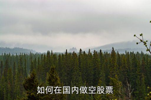 如何在國內(nèi)做空股票