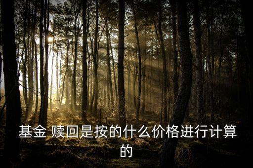  基金 贖回是按的什么價格進(jìn)行計(jì)算的