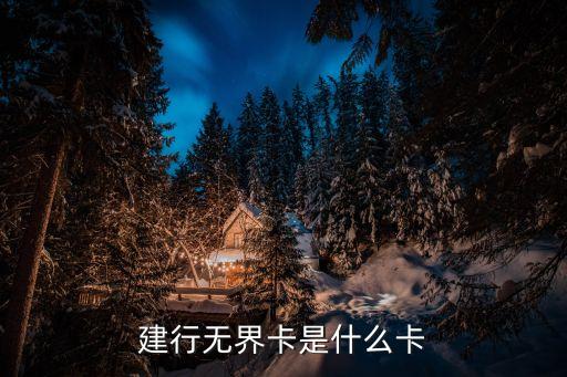建行無界卡是什么卡