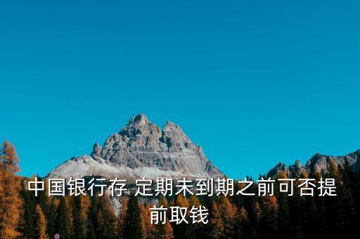  中國(guó)銀行存 定期未到期之前可否提前取錢(qián)