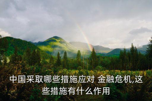 中國采取哪些措施應對 金融危機,這些措施有什么作用