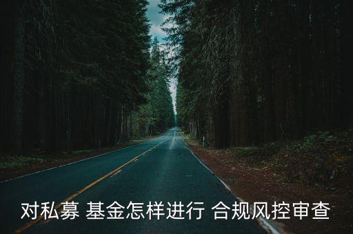 對(duì)私募 基金怎樣進(jìn)行 合規(guī)風(fēng)控審查