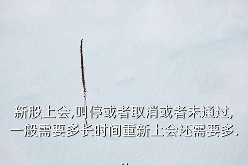 新股上會(huì),叫?；蛘呷∠蛘呶赐ㄟ^,一般需要多長(zhǎng)時(shí)間重新上會(huì)還需要多...