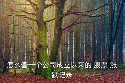 怎么查一個(gè)公司成立以來(lái)的 股票 漲跌記錄