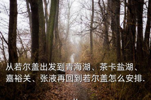 從若爾蓋出發(fā)到青海湖、茶卡鹽湖、 嘉裕關(guān)、張液再回到若爾蓋怎么安排...