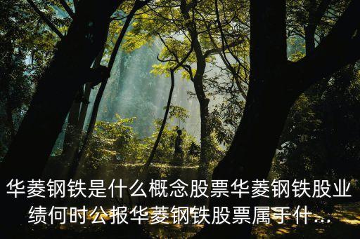 華菱鋼鐵是什么概念股票華菱鋼鐵股業(yè)績(jī)何時(shí)公報(bào)華菱鋼鐵股票屬于什...