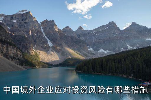 中國境外企業(yè)應(yīng)對投資風(fēng)險有哪些措施