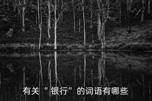 有關“ 銀行”的詞語有哪些