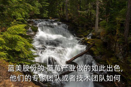 藍(lán)美股份的 藍(lán)莓產(chǎn)業(yè)做的如此出色,他們的專(zhuān)家團(tuán)隊(duì)或者技術(shù)團(tuán)隊(duì)如何