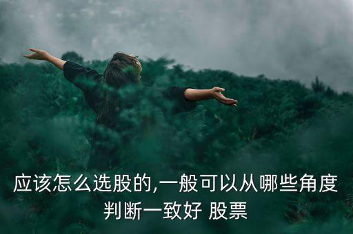 應該怎么選股的,一般可以從哪些角度判斷一致好 股票