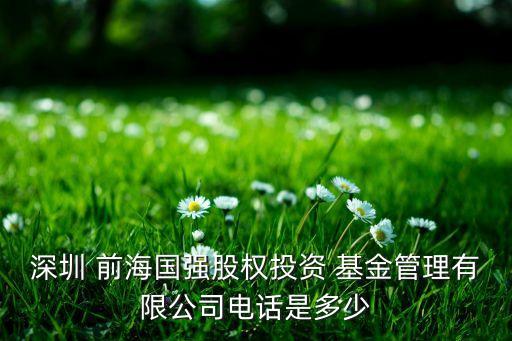 深圳 前海國強股權投資 基金管理有限公司電話是多少