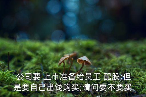  公司要 上市準(zhǔn)備給員工 配股;但是要自己出錢購(gòu)買;請(qǐng)問(wèn)要不要買