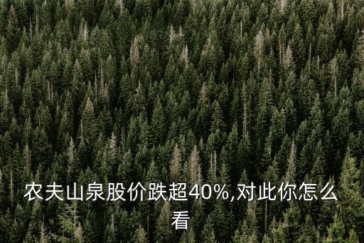 農夫山泉股價跌超40%,對此你怎么看