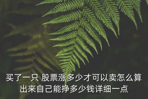 買了一只 股票漲多少才可以賣怎么算出來(lái)自己能掙多少錢詳細(xì)一點(diǎn)