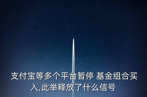  支付寶等多個(gè)平臺(tái)暫停 基金組合買入,此舉釋放了什么信號(hào)