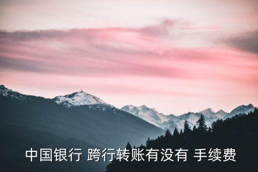  中國(guó)銀行 跨行轉(zhuǎn)賬有沒(méi)有 手續(xù)費(fèi)