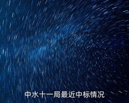 中水十一局最近中標情況