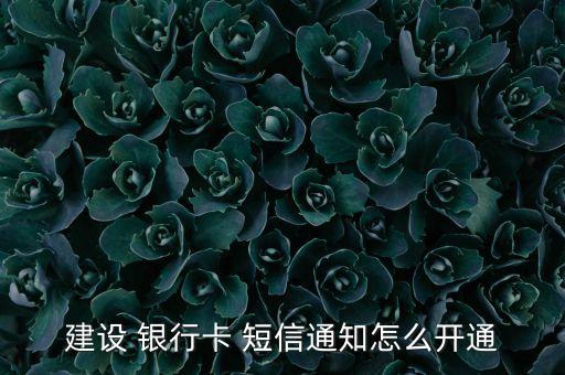 建設(shè) 銀行卡 短信通知怎么開(kāi)通