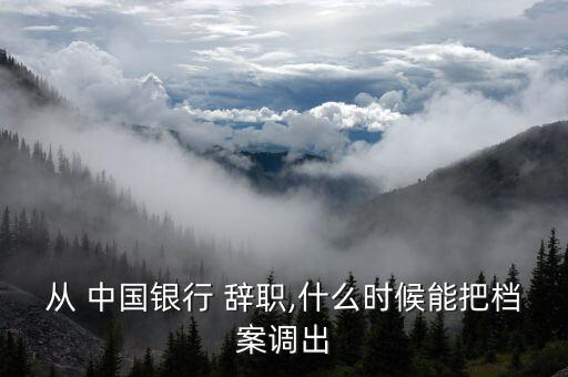從 中國銀行 辭職,什么時候能把檔案調(diào)出
