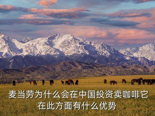  麥當(dāng)勞為什么會(huì)在中國(guó)投資賣咖啡它在此方面有什么優(yōu)勢(shì)
