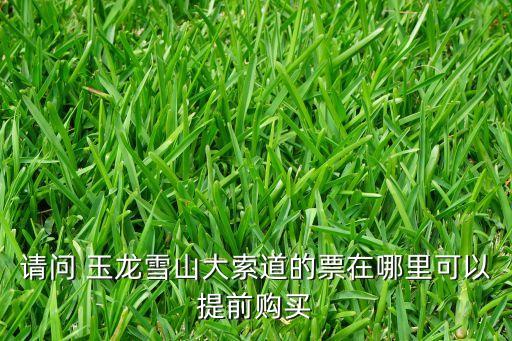 請(qǐng)問 玉龍雪山大索道的票在哪里可以提前購(gòu)買