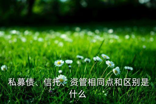  私募債、信托、資管相同點(diǎn)和區(qū)別是什么