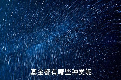  基金都有哪些種類呢