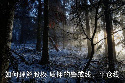 如何理解股權(quán) 質(zhì)押的警戒線(xiàn)、平倉(cāng)線(xiàn)