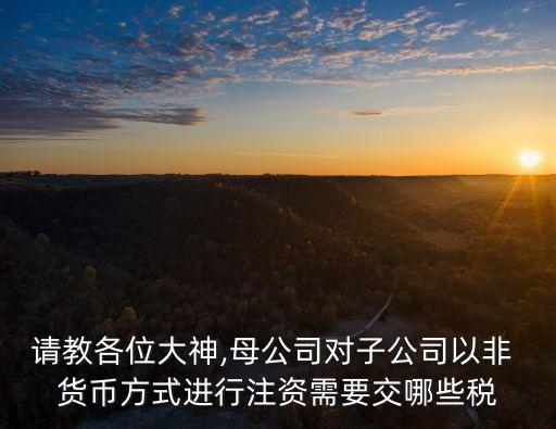 請教各位大神,母公司對子公司以非 貨幣方式進(jìn)行注資需要交哪些稅