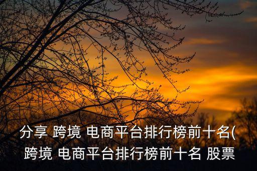 分享 跨境 電商平臺(tái)排行榜前十名( 跨境 電商平臺(tái)排行榜前十名 股票