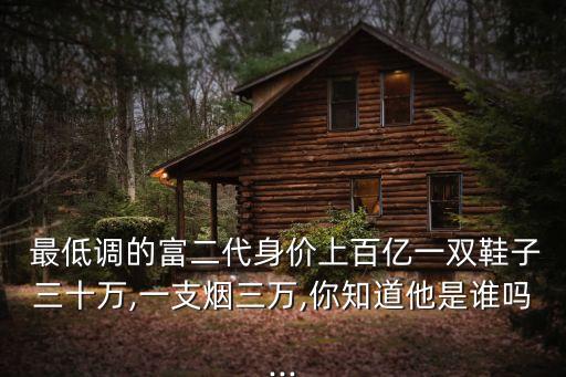  最低調的富二代身價上百億一雙鞋子三十萬,一支煙三萬,你知道他是誰嗎...