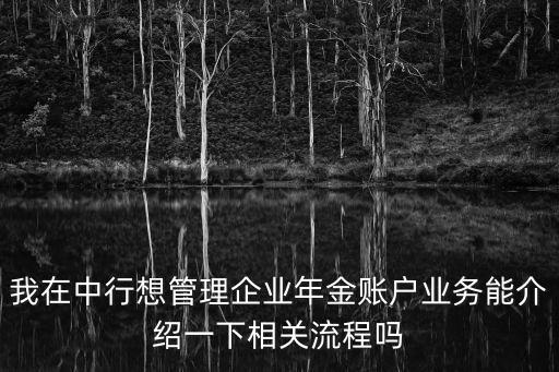 我在中行想管理企業(yè)年金賬戶(hù)業(yè)務(wù)能介紹一下相關(guān)流程嗎