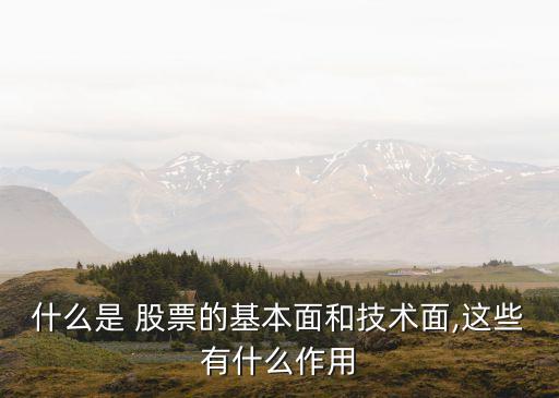 什么是 股票的基本面和技術面,這些有什么作用