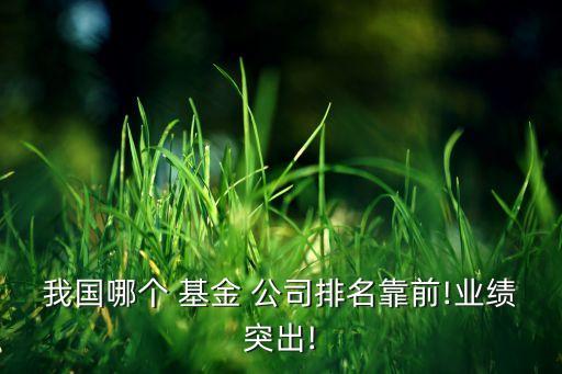 我國哪個(gè) 基金 公司排名靠前!業(yè)績突出!