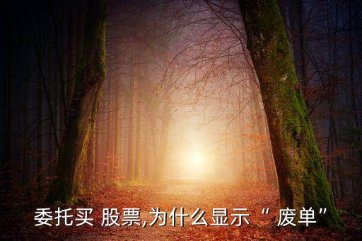 委托買(mǎi) 股票,為什么顯示“ 廢單”