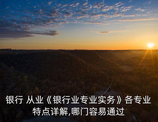 銀行 從業(yè)《銀行業(yè)專業(yè)實務(wù)》各專業(yè)特點詳解,哪門容易通過