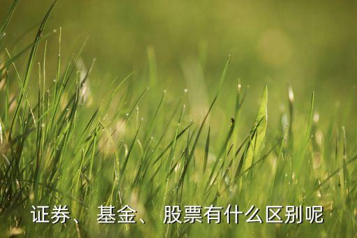 證券、 基金、 股票有什么區(qū)別呢