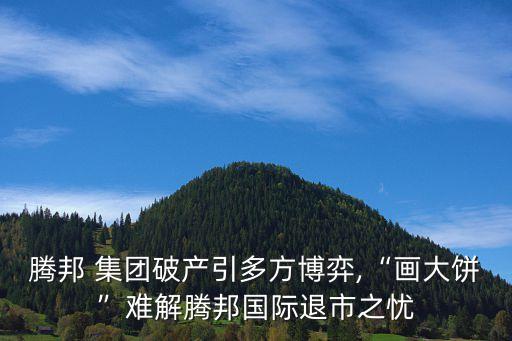 騰邦 集團破產引多方博弈,“畫大餅”難解騰邦國際退市之憂