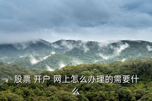 股票 開(kāi)戶 網(wǎng)上怎么辦理的需要什么